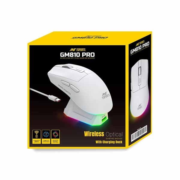Ant Esports GM810 Pro Wireless Optical Gaming Mouse (White) – TechCure India