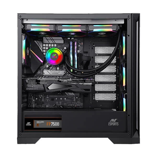 Ant Esports ICE-590TG ARGB (E-ATX) Mid Tower Cabinet (Black) – TechCure India