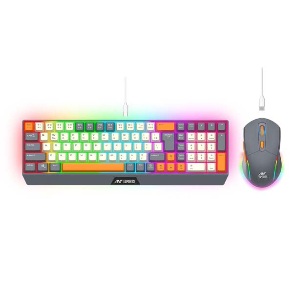 Ant Esports KM590 Pro Wireless Gaming Keyboard and Mouse Combo (Grey-Orange-Beige) – TechCure India