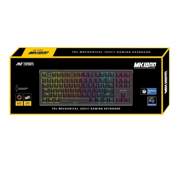 Ant Esports MK1800 TKL Mechanical Wired Gaming Keyboard (Blue Switch, Black) – TechCure India