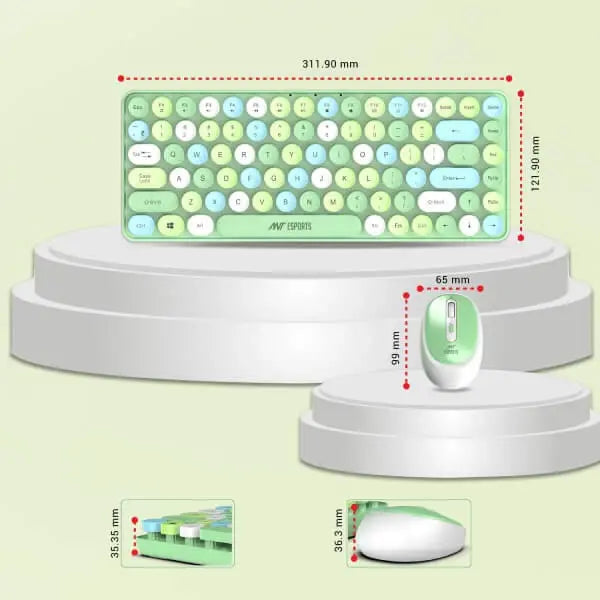 ANT ESPORTS WKM33 Wireless Gaming Keyboard and Mouse Combo ( Apple Green ) - 2