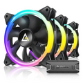 ANTEC Neon 120 ARGB 120mm Cabinet Fan with controller ( Black ) ( Triple Pack ) – TechCure India