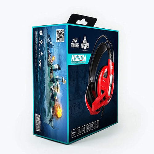 ANT ESPORTS H520W World of Warship License 3.5mm Wired Gaming Headphone ( Red ) ( PC / Playstation / Mobile / Xbox ) - 5