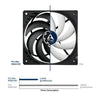 ARCTIC P12 Slim 120mm PST PWM Non-RGB Cabinet Fans (Black) (Single Pack) - 2