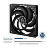 ARCTIC P12 Slim 120mm PST PWM Non-RGB Cabinet Fans (Black) (Single Pack) - 3