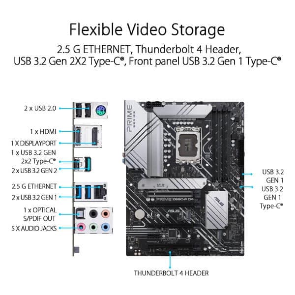 ASUS Prime Z690-P DDR4 Intel Motherboard - 6