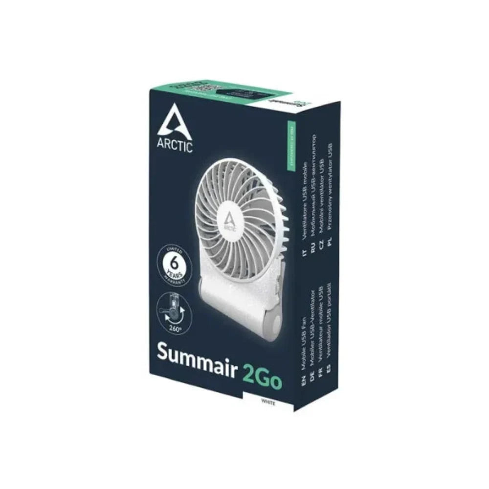 ARCTIC Summair 2Go Powerful Handheld Fan ( White ) – TechCure India
