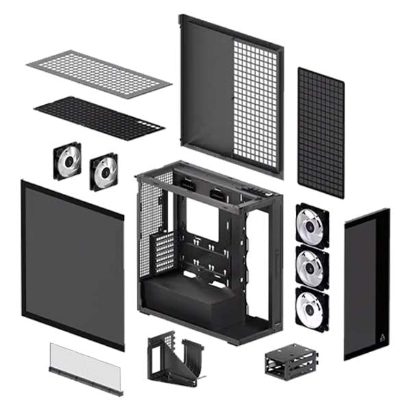 Arctic Xtender VG E-ATX Black Tinted Glass Mid-Tower Case – TechCure India