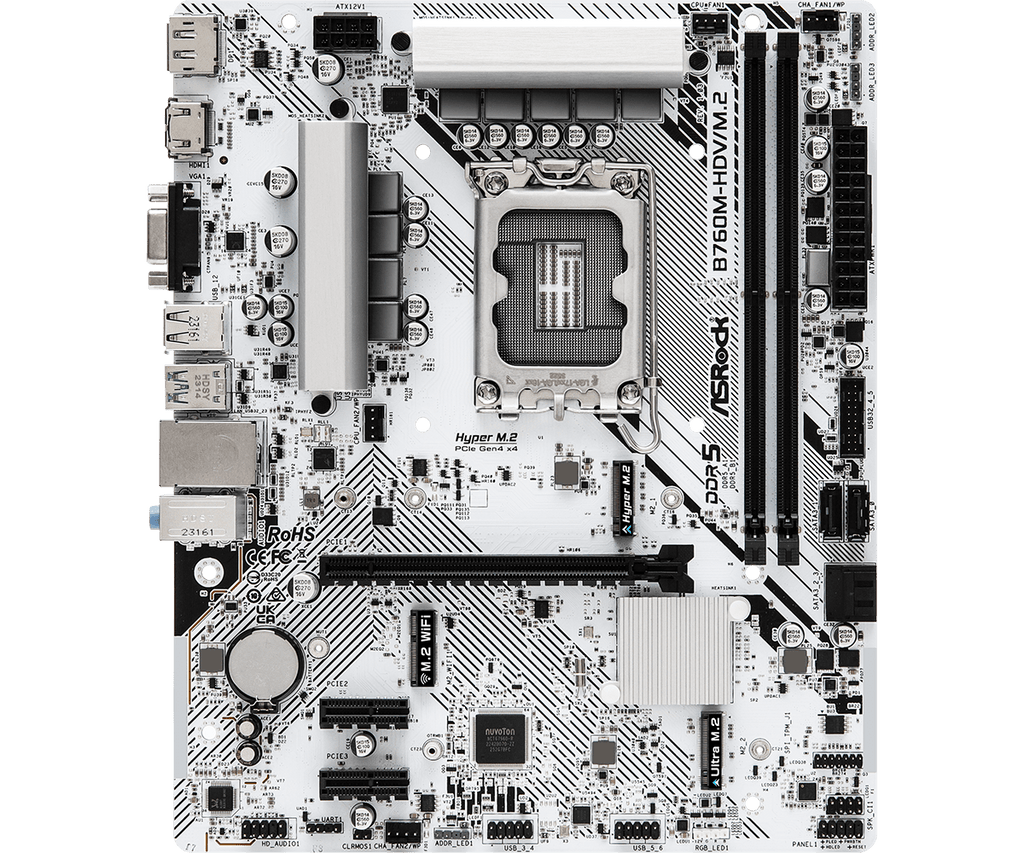 ASROCK B760M-HDV/M.2 DDR5 Intel Motherboard ( White ) - 5
