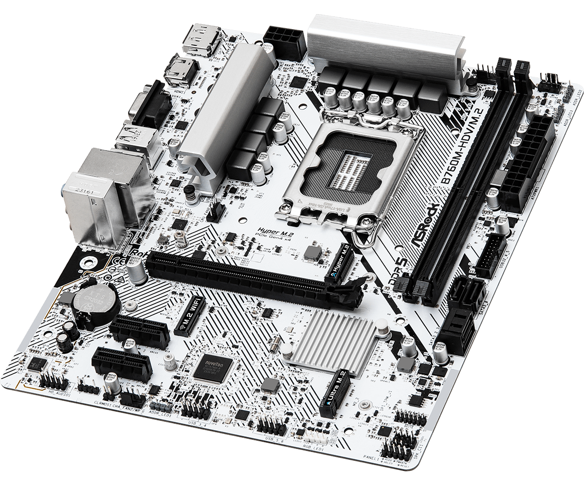 ASROCK B760M-HDV/M.2 DDR5 Intel Motherboard ( White ) - 4