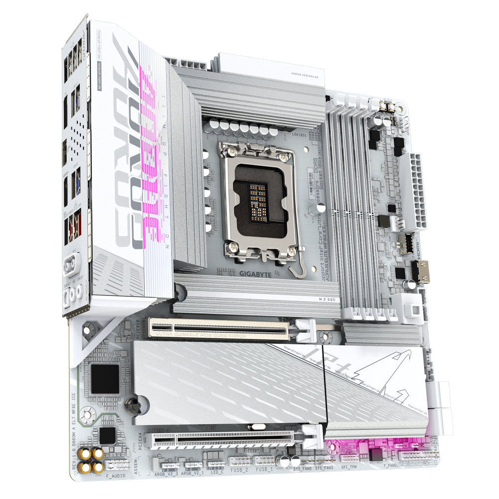 GIGABYTE B860M Aorus Elite Wifi6E Ice DDR5 Intel Motherboard - 3