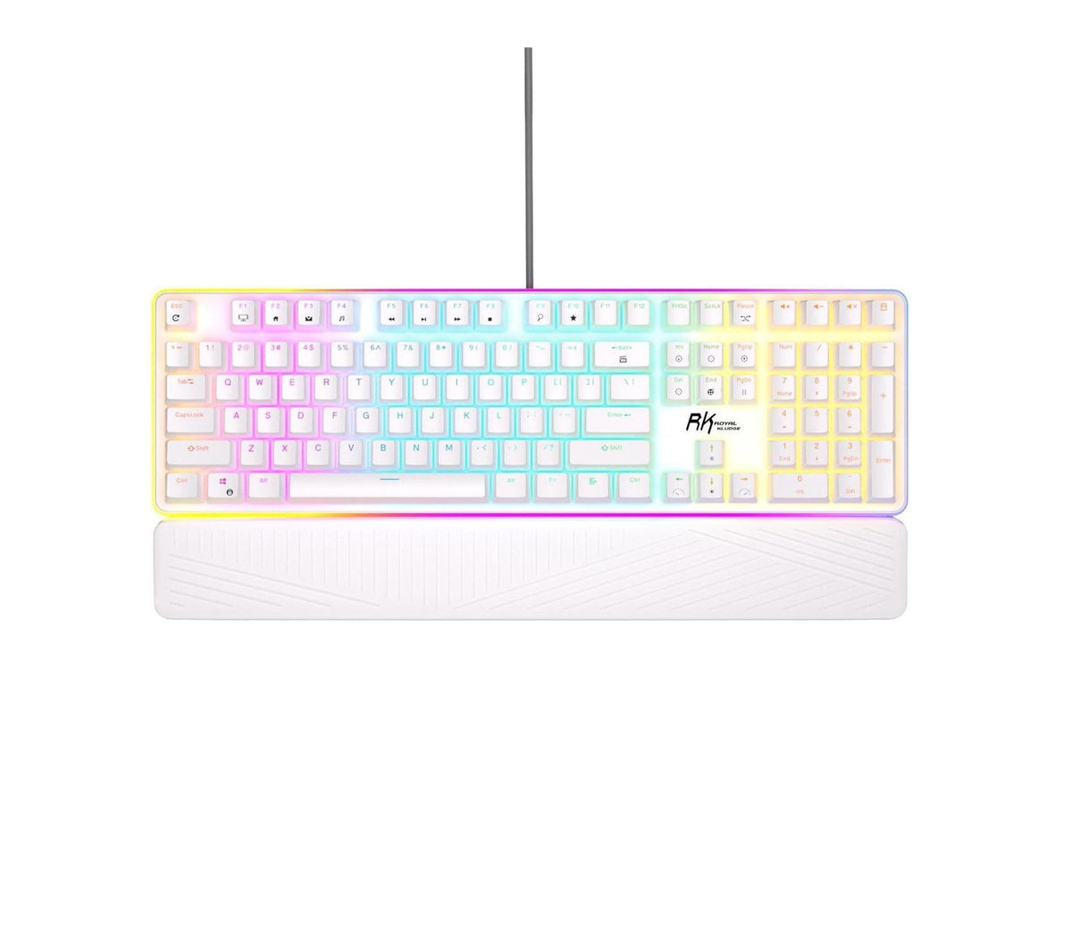 ROYAL KLUDGE RK918 Full Size Wired Mechanical Gaming Keyboard ( White ) ( Brown Switch ) – TechCure India