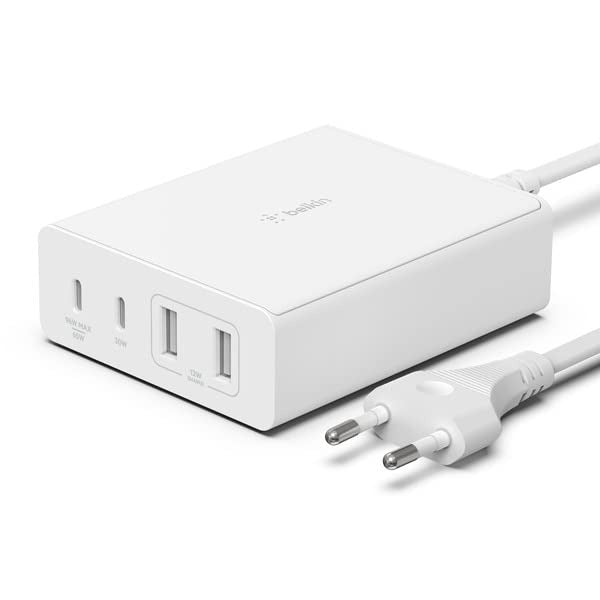 Belkin 108W GaN 4 Port (2 USB-A and 2 USB-C PD 3.0) Fast Charger – TechCure India