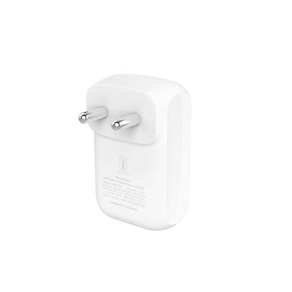 Belkin BoostCharge 42W Dual Port Wall Charger, USB-C + USB-A Charger Fast Charging for iPhone 16, 16 Plus, 16 Pro, 16 Pro Max, iPhone 15, Galaxy S24, Plus, Ultra, iPad, Pixel, AirPods & More - White – TechCure India