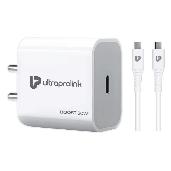 UltraProlink Boost PD30 PD-PPS 30W Travel Charger with C2C Cable UM1132C – TechCure India