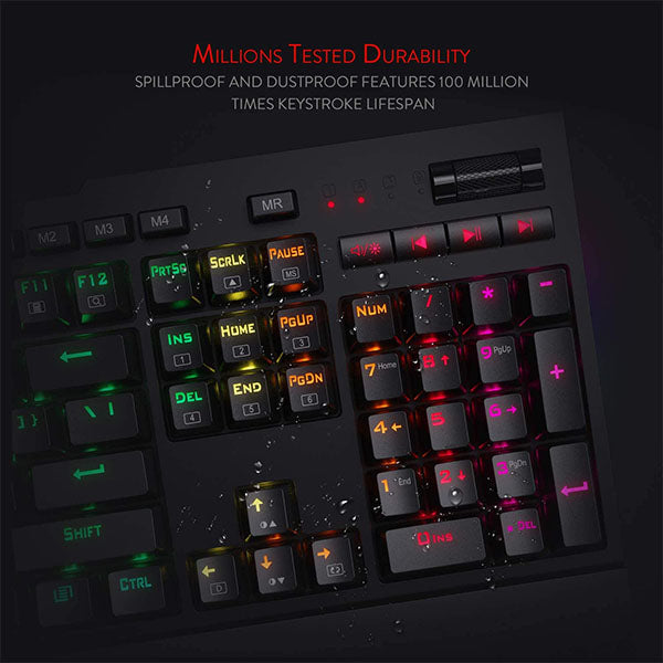 REDRAGON K586 Brahma Full Size Mechanical Wired Gaming Keyboard ( Black ) ( Red Linear Switch ) - 4