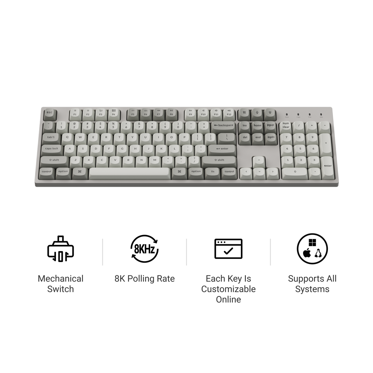 Keychron C2 Pro 8K QMK Wired Custom Mechanical Keyboard – TechCure India