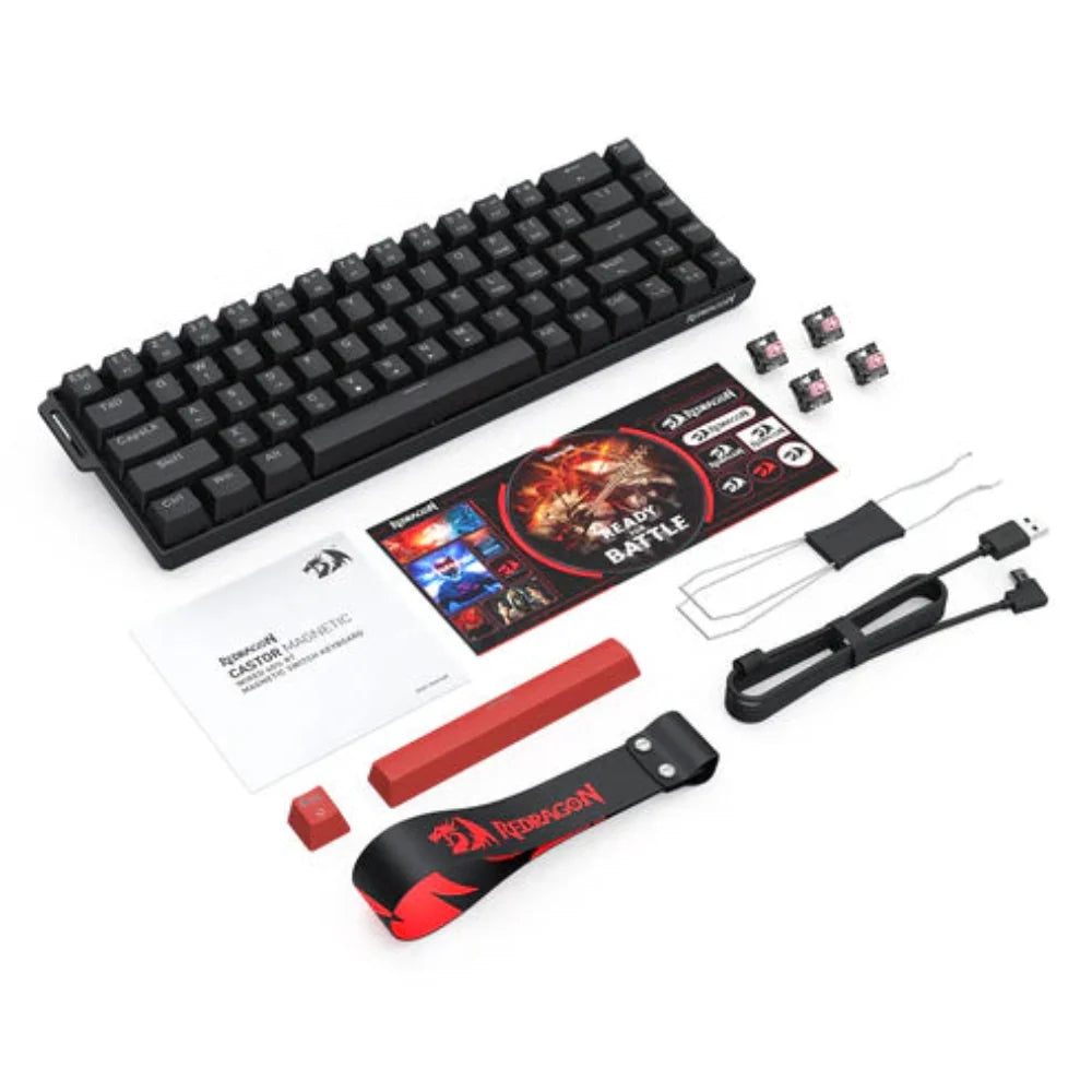 REDRAGON Castor K631 HE 60% Mechanical RGB Wired Gaming Keyboard With Strap ( Black ) ( Magnetic… – photo 7 – TechCure India