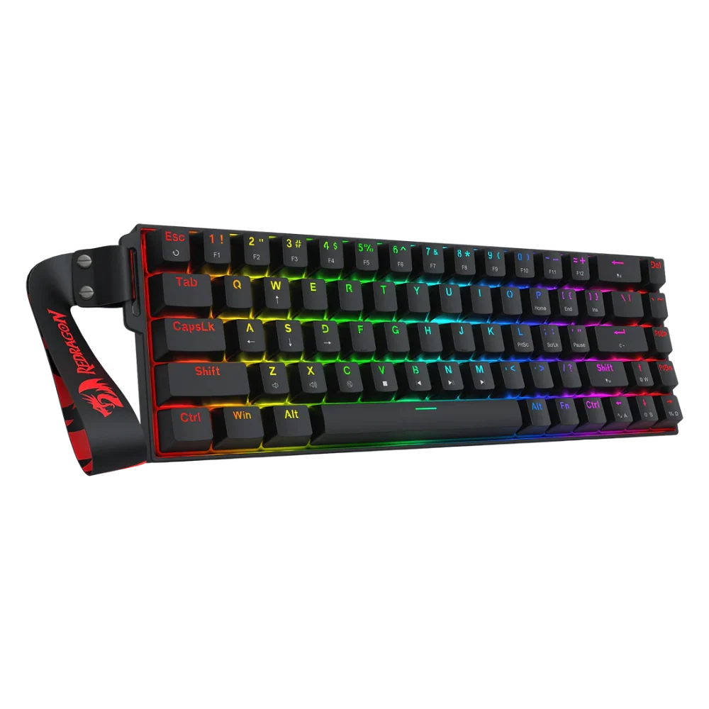 REDRAGON Castor K631 HE 60% Mechanical RGB Wired Gaming Keyboard With Strap ( Black ) ( Magnetic Switches ) – TechCure India