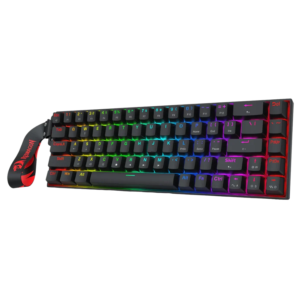 REDRAGON Castor K631 HE 60% Mechanical RGB Wired Gaming Keyboard With Strap ( Black ) ( Magnetic Switches ) – TechCure India
