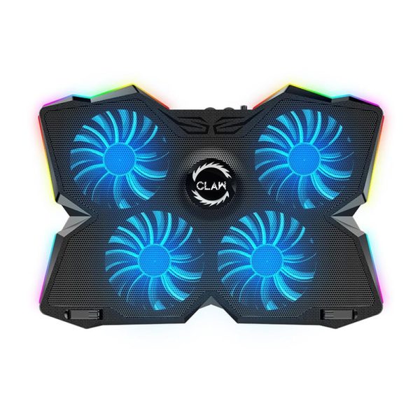 CLAW Arctic K25 PRO - 4 Motors RGB Laptop Cooling Pad with Adjustable Height (Black) – TechCure India