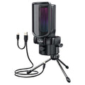 CLAW GM17 Condenser RGB Gaming Mic with Cardioid, Gain Knob, Headphone Monitoring Jack, Touch Mute, Pop Filter, Type-C for Streaming, Podcast, YouTube, Twitch, Discord – Mobile/PC/Mac/PS4/PS5/Tablet – TechCure India