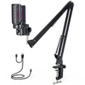 CLAW GM17 Kit Condenser RGB Gaming Mic Kit with Cardioid, Gain Knob,Headphone Monitoring, Touch Mute, Pop Filter, Type-C for Streaming, Podcast, YouTube, Twitch, Discord – Mobile/PC/Mac/PS4/PS5/Tablet – TechCure India