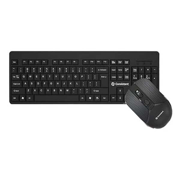 Consistent Voice Wireless Keyboard and Mouse (CMW401) Keyboard 2.4 GHz & Bluetooth 5.0 Connectivity, Noiseless Experience, Compact Size, Shortcut Keys Function. – TechCure India