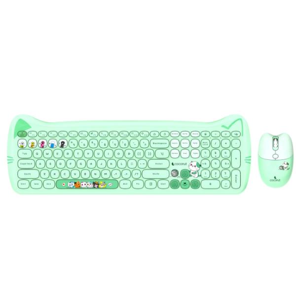 COCONUT Poppy Retro Wireless Combo, Milk Tea – TechCure India