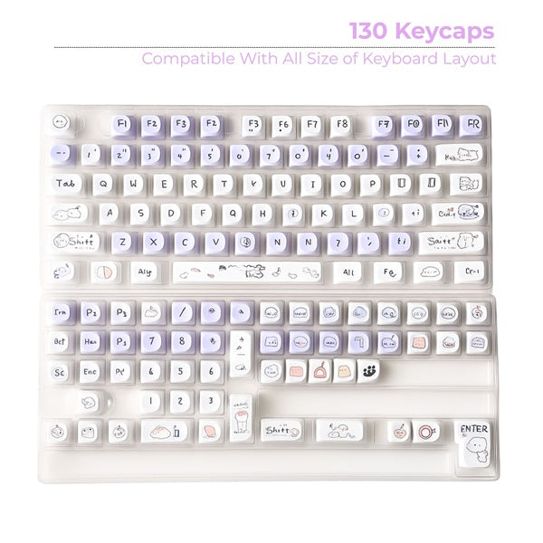 Aula Leobog PBT Cloud Wangwang Keycaps 130 Qty Compatible With All Kind of Keyboard Cloud Wangwang keycaps – TechCure India