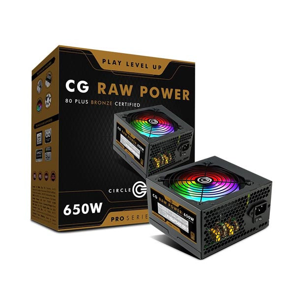 Circle CG RAW Power 650 WATTS Gaming Power Supply (Black) – TechCure India