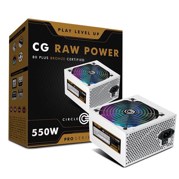 Circle CG Raw Power 550W RGB 80 Pro Plus Bronze SMPS (Black) – TechCure India