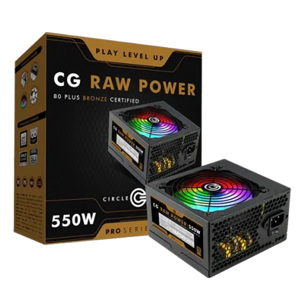 Circle CG Raw Power 550W RGB 80 Pro Plus Bronze SMPS (Black) – TechCure India