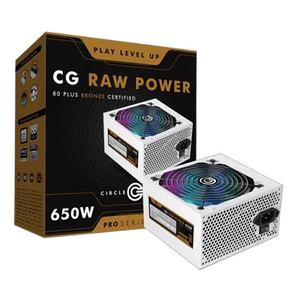 Circle CG Raw Power 650W RGB Pro 80 Plus Bronze SMPS (White) – TechCure India
