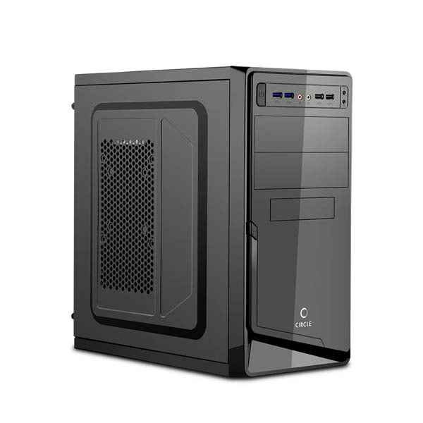 Circle Elan Desktop Cabinet with SMPS (Black) – TechCure India