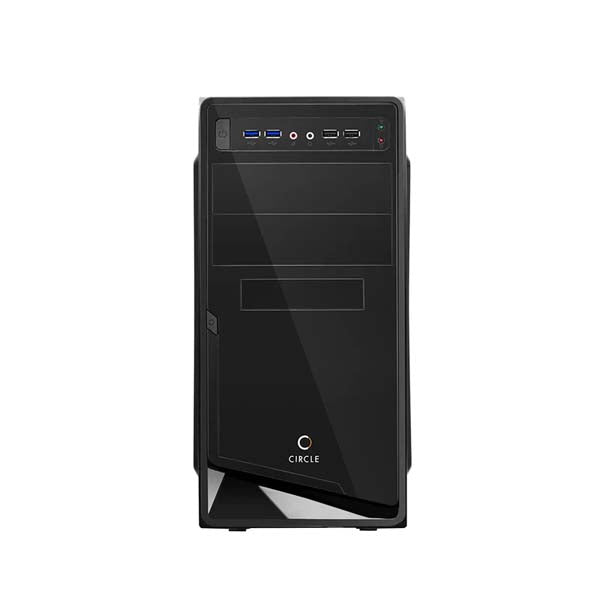 Circle Elan Desktop Cabinet with SMPS (Black) – TechCure India
