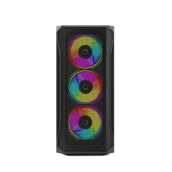 Circle Elegantor X1 RGB with 120 mm 4 RGB Fans, Front Mesh Panel, Side is Tempered Glass, Water Cooling Support 120/240/360 mm, 325 mm Graphics Card, 160 mm CPU Cooler Height, 2 HDD/SSD Slot – TechCure India