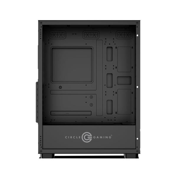 Circle Eliminator X5 Black Mid Tower Computer Case | Gaming Cabinet - Black | Support ATX, M-ATX, ITX | Pre- Installed 3 x 140mm Front and 1 x 120mm Rear ARGB Fans – TechCure India
