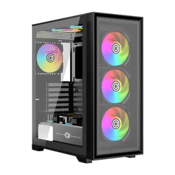 Circle Furious 240 Glass ARGB (ATX) Mid Tower Gaming Cabinet (Black) – TechCure India