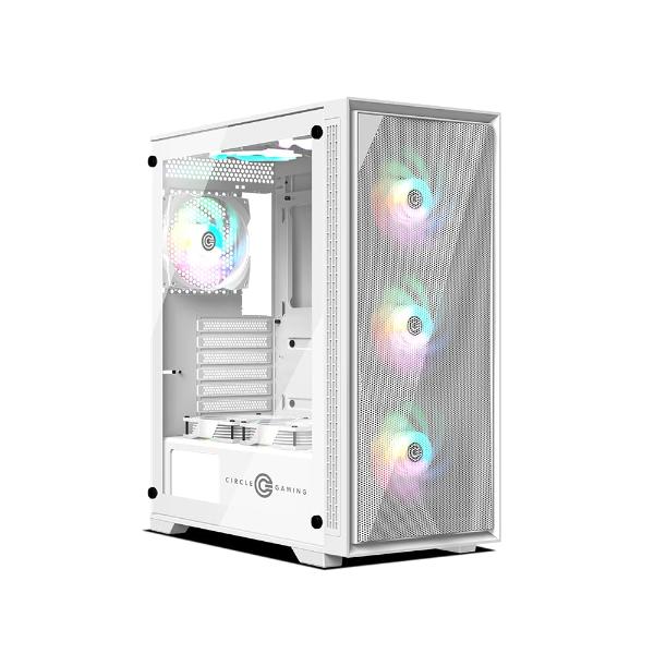 Circle Furious Mesh 240 ARGB Mid-Tower Computer Case Gaming Cabinet - White – TechCure India
