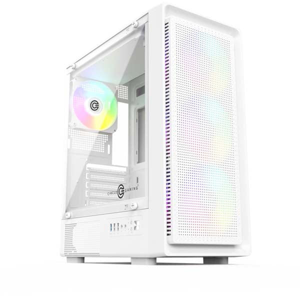 Circle Gladius M1 M-ATX Mid-Tower Gaming Cabinet (White) – TechCure India