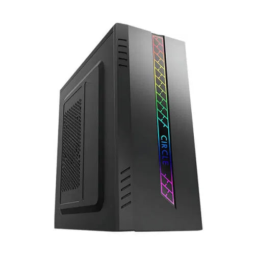 Circle Glare 3.0 with SMPS (ATX) Cabinet - C-Line RGB Variant (Black) – TechCure India