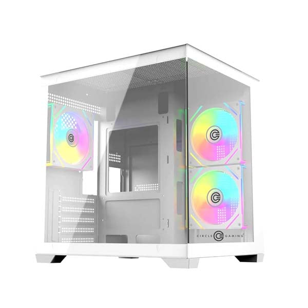 Circle Lucid Micro M3 M-ATX Mid-Tower Gaming Cabinet (White) – TechCure India