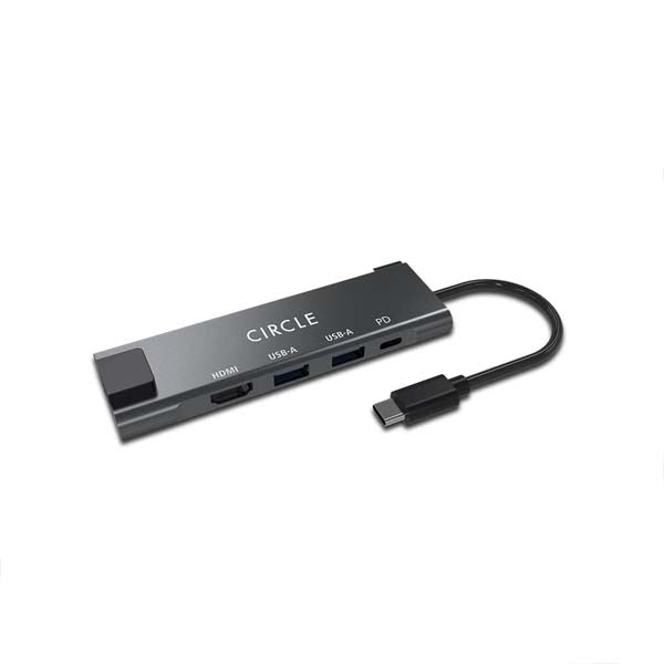 Circle Rootz USB C 5-in-1 Ethernet/HDMI with Type-C 1 Port PD 100W 2 X USB 3.2 Gen 1 HDMI 1.4, 1Gbps LAN Network Adapter Multiport for MacBook Pro/Air, iPad Pro, Surface Laptops, Chromebook and More – TechCure India