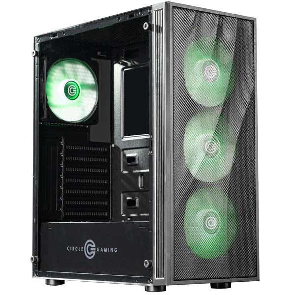 Circle Xtender X1 ATX Mid Tower Gaming Cabinet (Black) – TechCure India