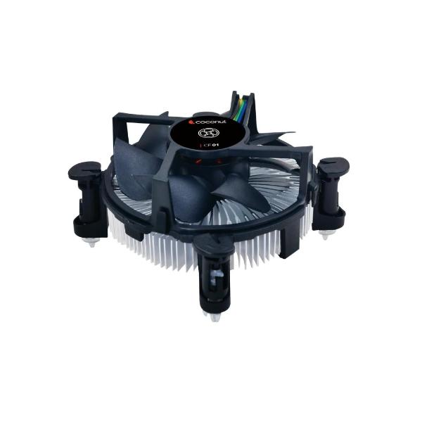 Coconut CF01 Cooler Fan, Clip Type, 150gms Silver Coated Base|Supports 775/115x/1200 – TechCure India