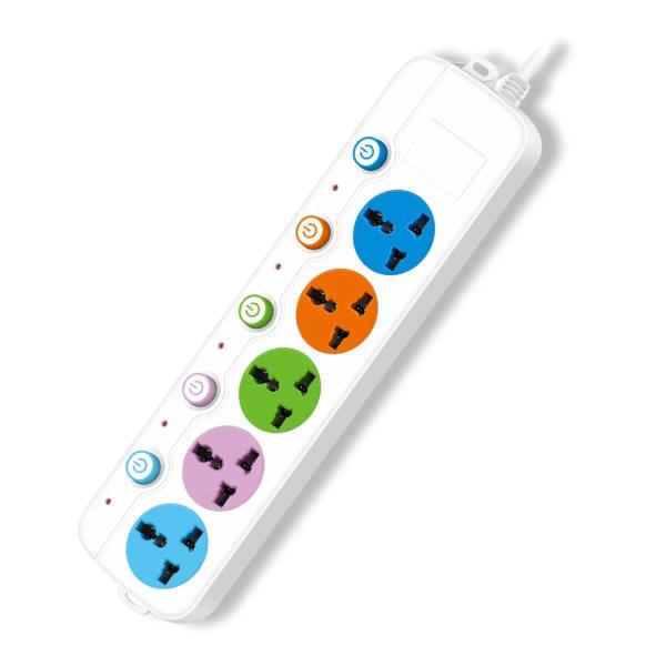 Coconut EB02 5 Socket With LED Indicators 3 Meter Cable, LED Indicator & Individual Switches – TechCure India