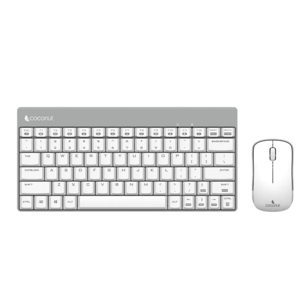 Coconut Mini Desire Wireless Keyboard Mouse Combo (White) – TechCure India