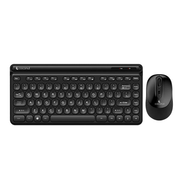 Coconut Quartz Wireless Keyboard Mouse Combo (Black) – TechCure India