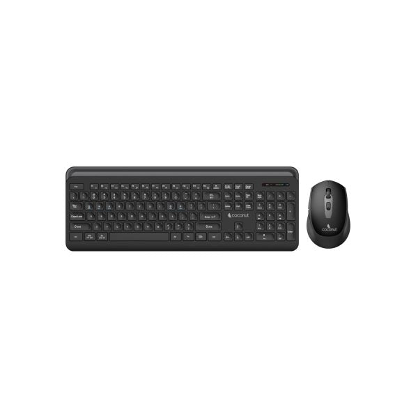 Coconut Sapphire Premium Multi-Device Wireless Full Sized Keyboard Mouse Combo (Black) – TechCure India
